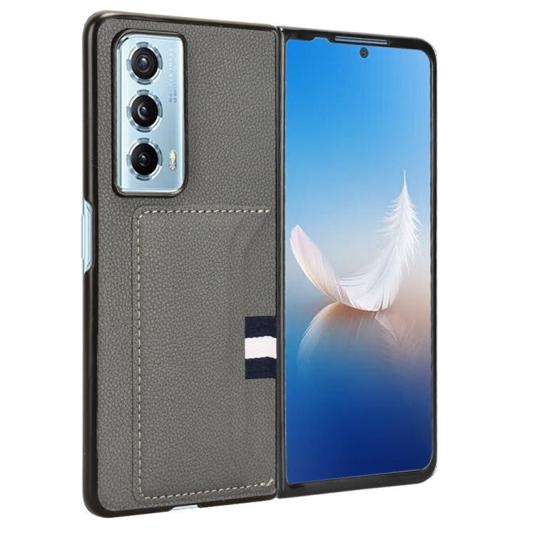 For Honor Magic Vs2 Litchi Texture Card Slots Back Cover Phone Case(Grey)