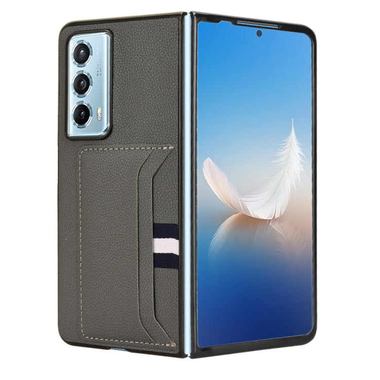 For Honor Magic Vs2 Litchi Texture Card Slots Back Cover Phone Case(Grey)
