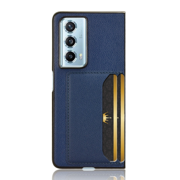 For Honor Magic Vs2 Litchi Texture Card Slots Back Cover Phone Case(Blue)