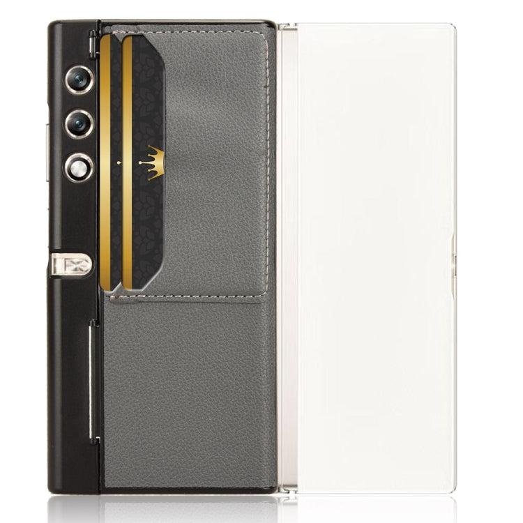 For Honor V Purse Litchi Texture Card Slots Back Cover Phone Case(Grey)