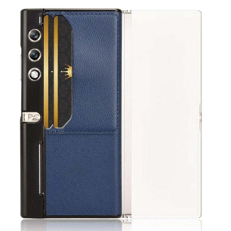 For Honor V Purse Litchi Texture Card Slots Back Cover Phone Case(Blue)