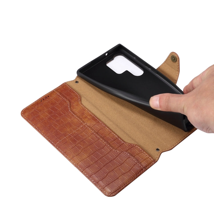 For Samsung Galaxy S24 5G Denior Crocodile Texture Oil Edge Leather Phone Case(Green)