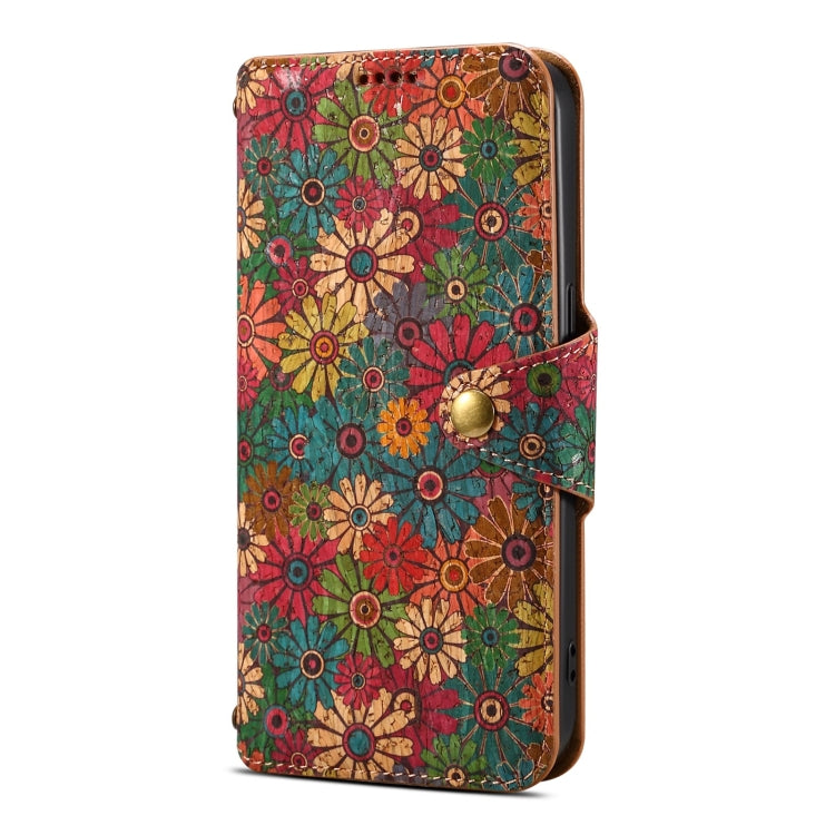 For Samsung Galaxy S24 5G Denior Flower Language Series Cork Fabric Oil Edge Leather Phone Case(Spring)
