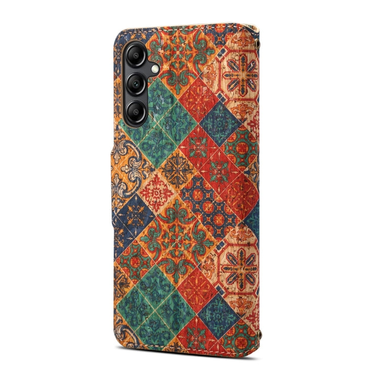 For Samsung Galaxy S24 5G Denior Flower Language Series Cork Fabric Oil Edge Leather Phone Case(Winter)