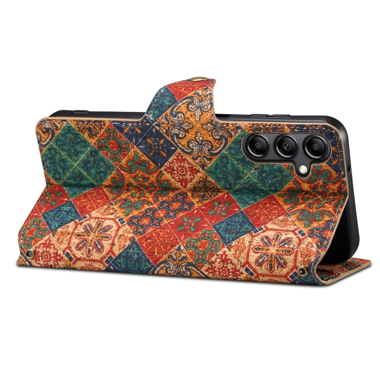 For Samsung Galaxy S24 5G Denior Flower Language Series Cork Fabric Oil Edge Leather Phone Case(Winter)