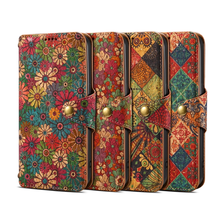 For Samsung Galaxy S24 5G Denior Flower Language Series Cork Fabric Oil Edge Leather Phone Case(Winter)