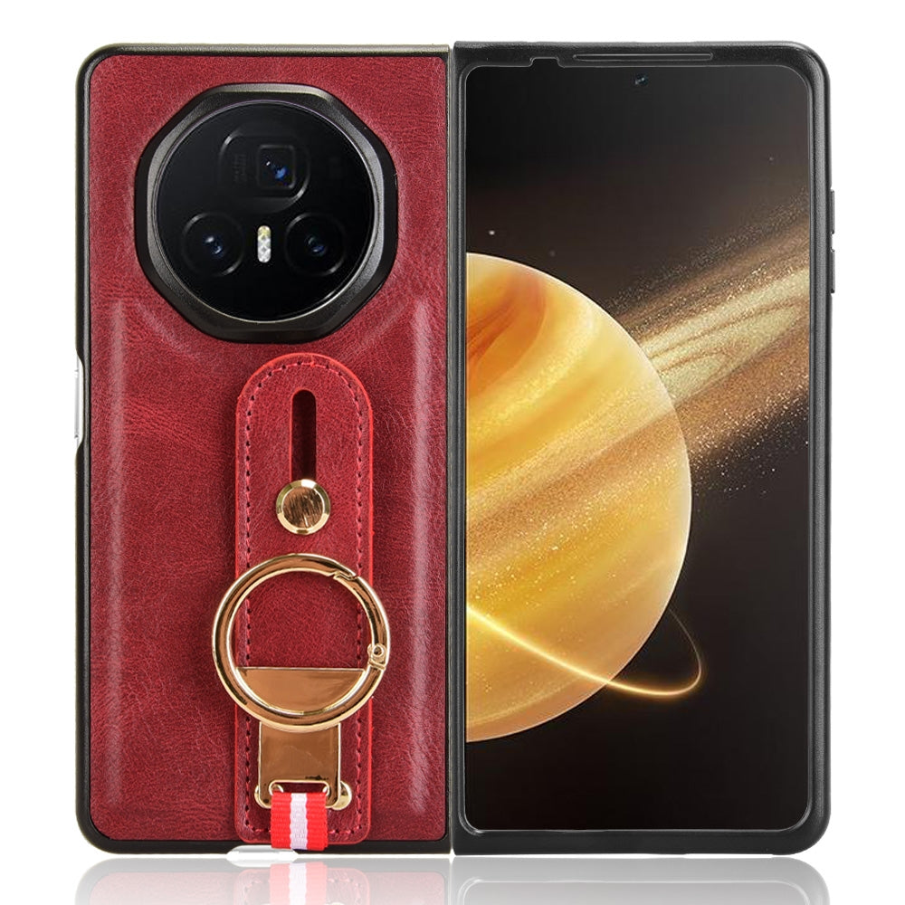 For Honor Magic V3 Wristband Leather Back Phone Case(Red)
