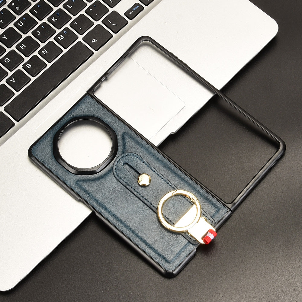 For Honor Magic V3 Wristband Leather Back Phone Case(Blue)