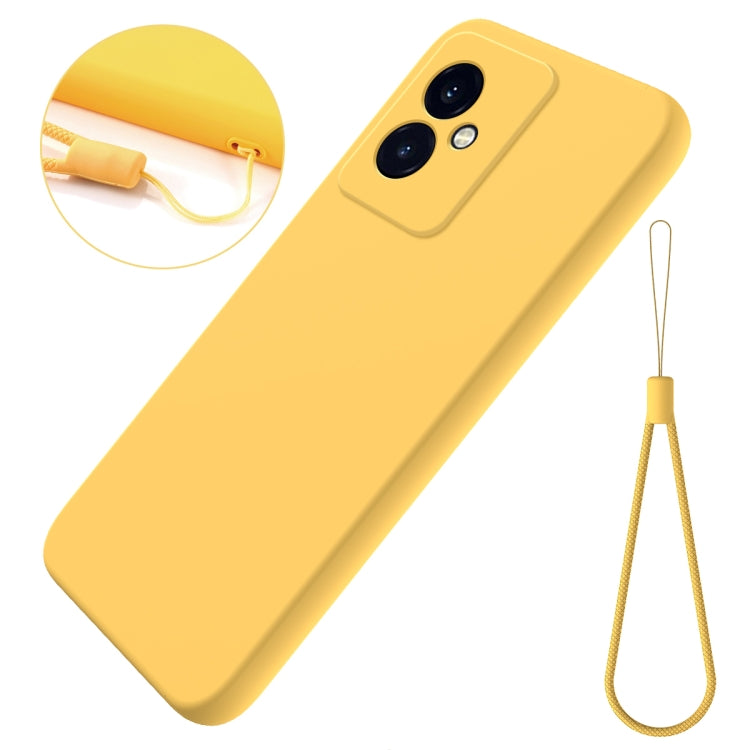 For Honor 100 Solid Color Liquid Silicone Dropproof Full Coverage Protective Case(Yellow)