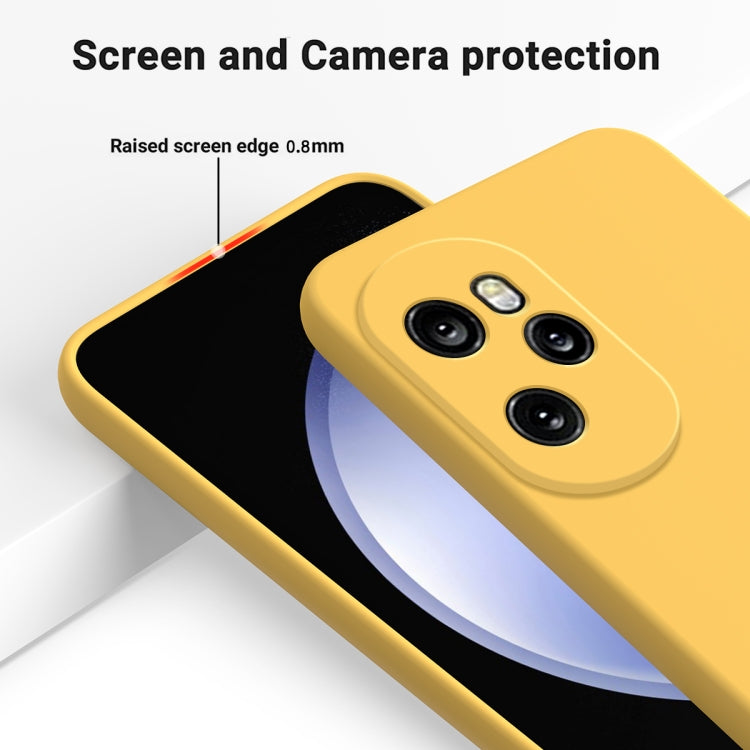 For Honor 100 Pro Solid Color Liquid Silicone Dropproof Full Coverage Protective Case(Yellow)