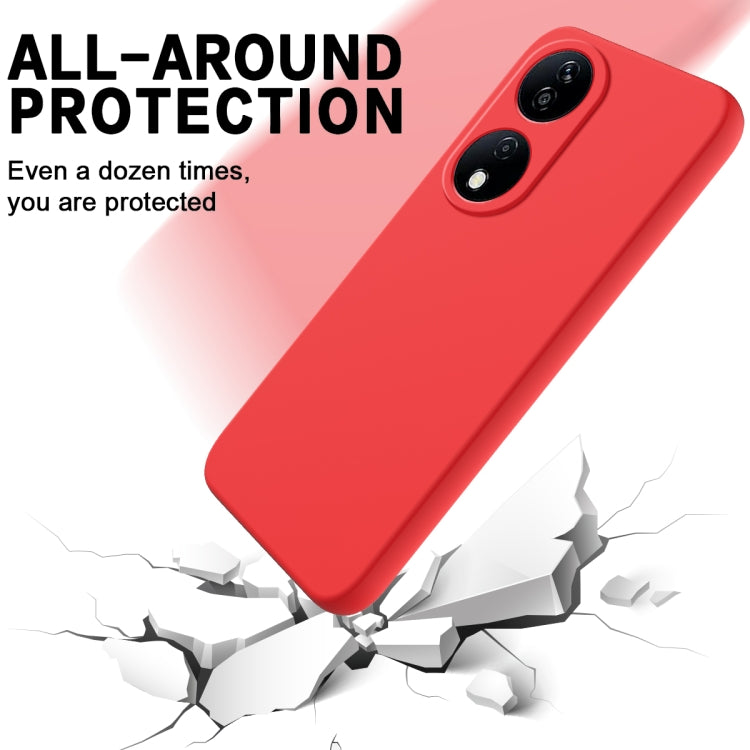 For Honor X7b/Play 50 Plus Solid Color Liquid Silicone Dropproof Full Coverage Protective Case(Red)
