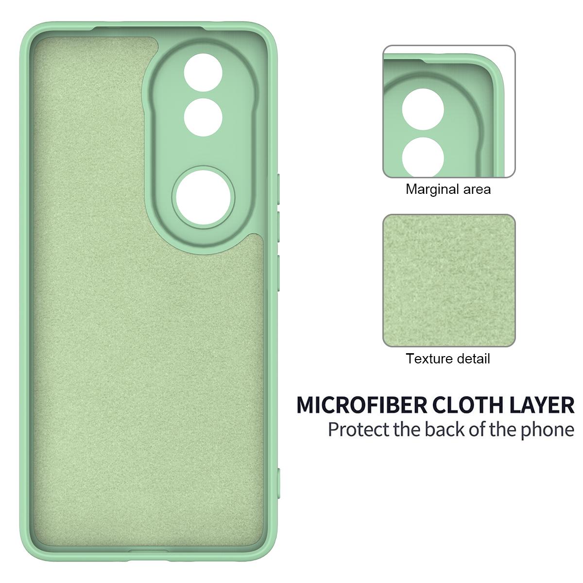 For vivo V50 5G Solid Color Liquid Silicone Dropproof Full Coverage Phone Case(Green)