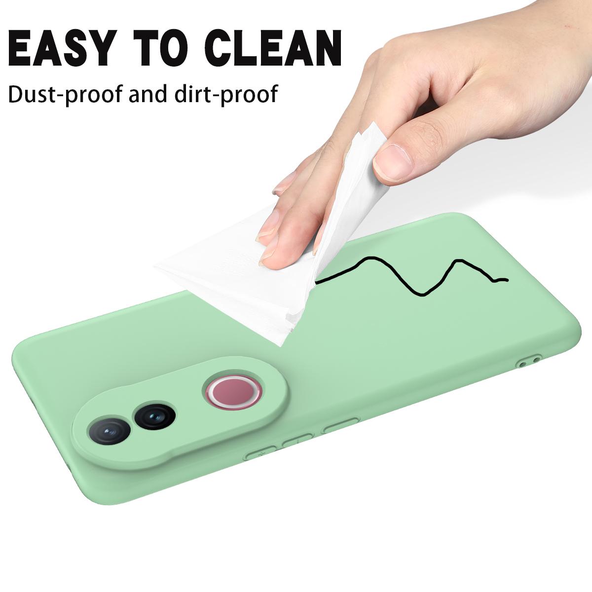 For vivo V50 5G Solid Color Liquid Silicone Dropproof Full Coverage Phone Case(Green)