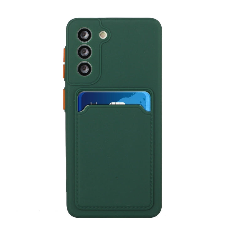 For Samsung Galaxy S24 Card Slot Design Shockproof TPU Phone Case(Dark Green)