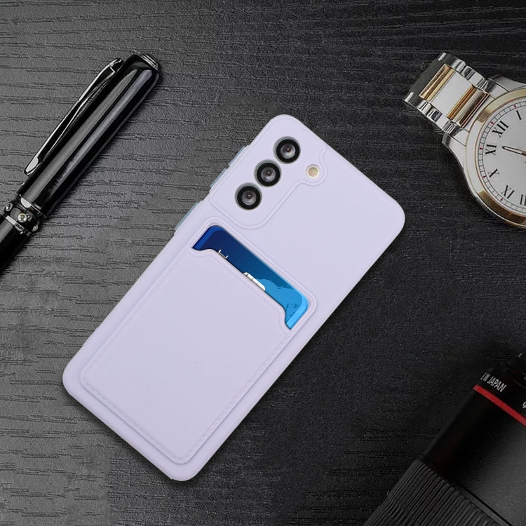 For Samsung Galaxy S24 Card Slot Design Shockproof TPU Phone Case(Purple)