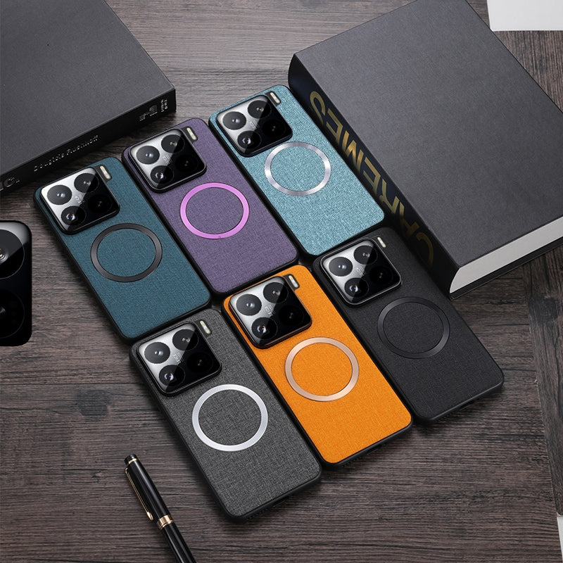 For Xiaomi 15 Pro CD Magnetic Cloth Texture PU Phone Case(Purple)