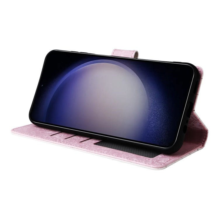 For Samsung Galaxy S24 5G Bronzing Painting RFID Leather Case(Dreid Flower World)