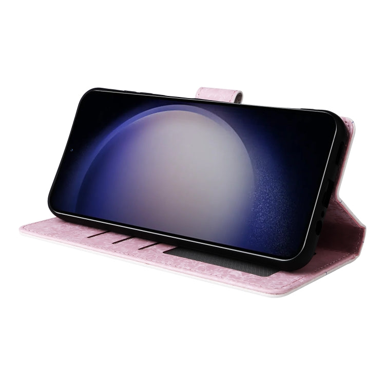 For Samsung Galaxy S24 5G Bronzing Painting RFID Leather Case(Bloosoming Flower)