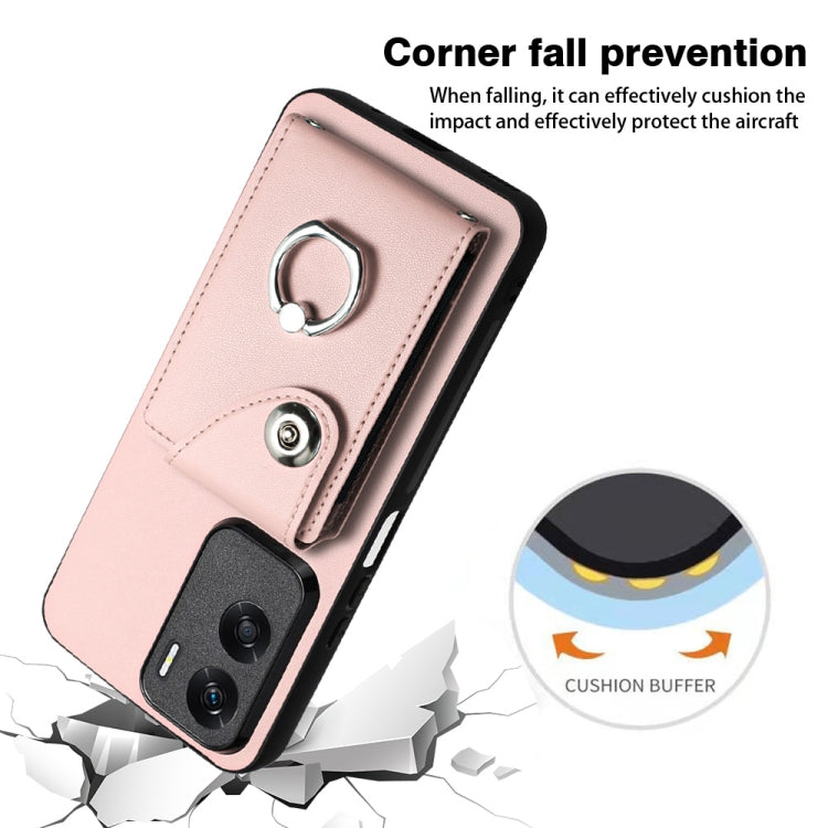 For Honor X50i / 90 Lite Organ Card Bag Ring Holder PU Phone Case(Pink)