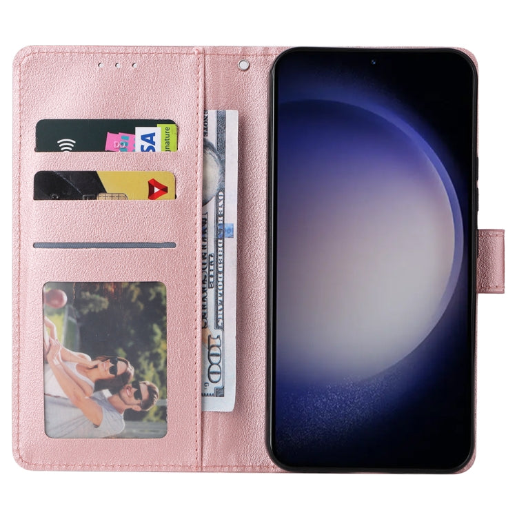 For Samsung Galaxy S24 5G 3-Card Slots Multifunctional Leather Phone Case(Rose Gold)