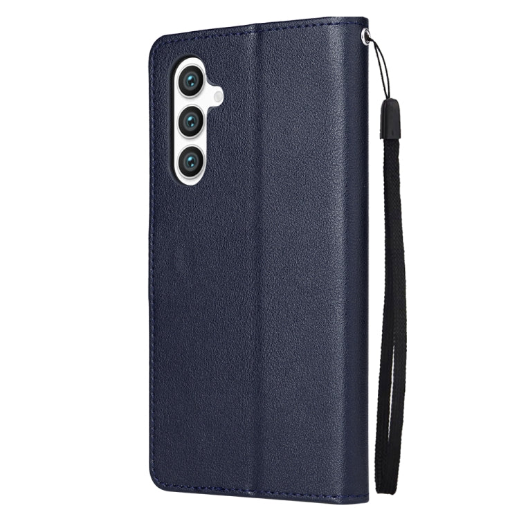For Samsung Galaxy S24 5G 3-Card Slots Multifunctional Leather Phone Case(Blue)