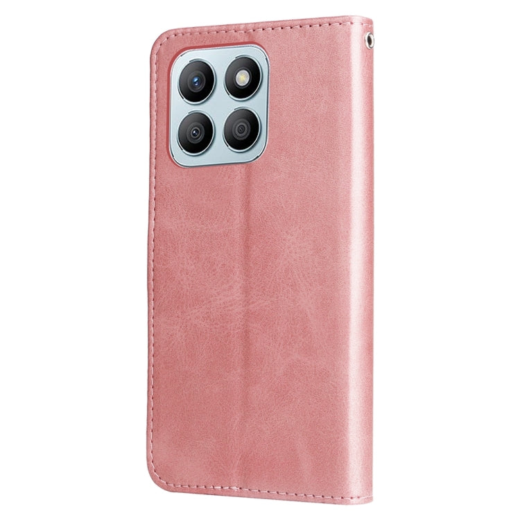 For Honor X8b Fashion Calf Texture Zipper Leather Phone Case(Rose Gold)