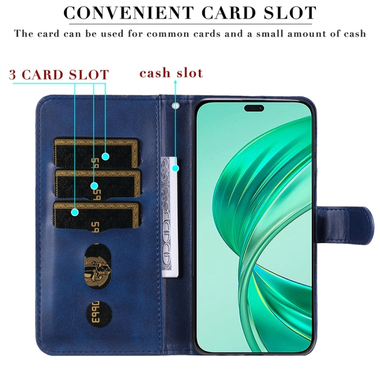 For Honor X8b Fashion Calf Texture Zipper Leather Phone Case(Blue)