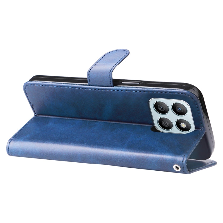 For Honor X8b Fashion Calf Texture Zipper Leather Phone Case(Blue)