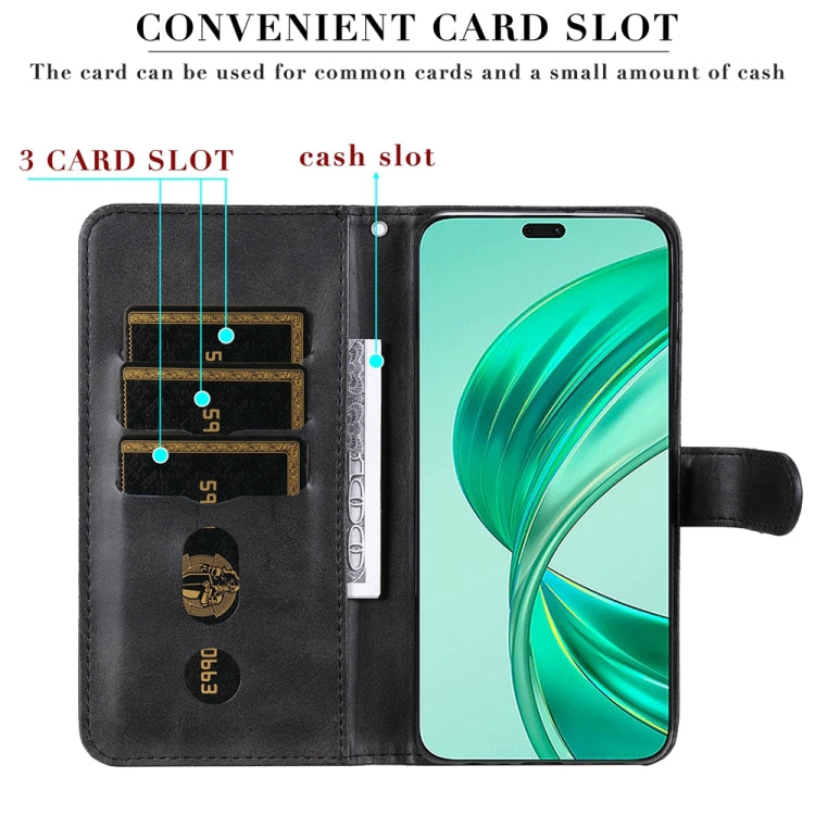 For Honor X8b Fashion Calf Texture Zipper Leather Phone Case(Black)