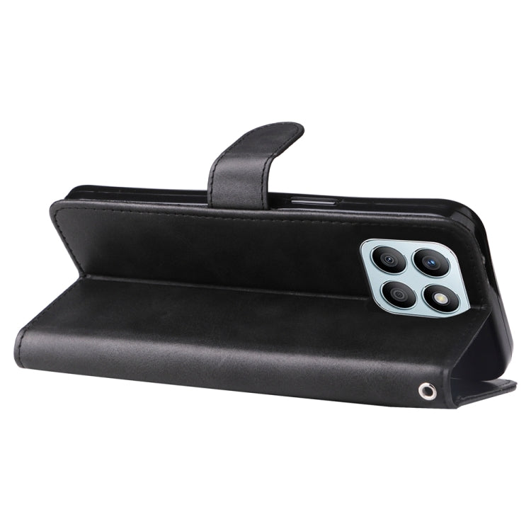 For Honor X8b Fashion Calf Texture Zipper Leather Phone Case(Black)