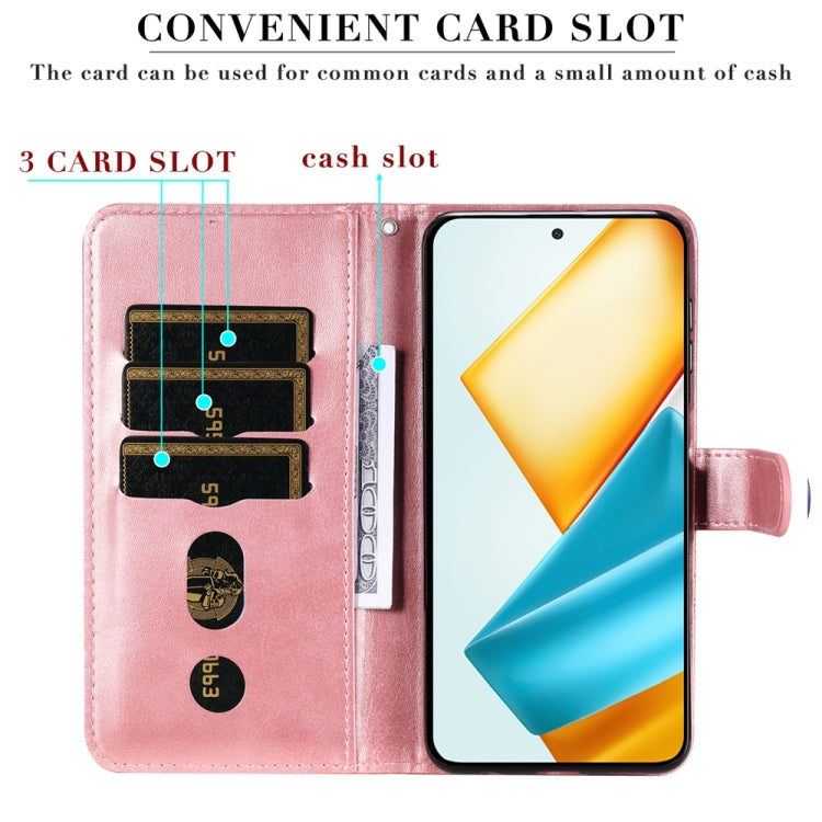 For Honor 90 GT Fashion Calf Texture Zipper Leather Phone Case(Rose Gold)