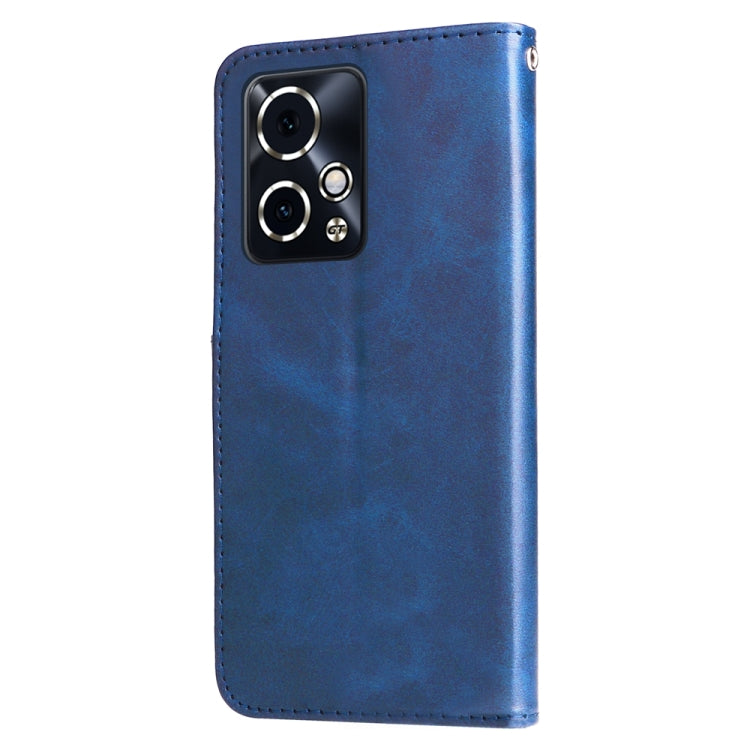 For Honor 90 GT Fashion Calf Texture Zipper Leather Phone Case(Blue)