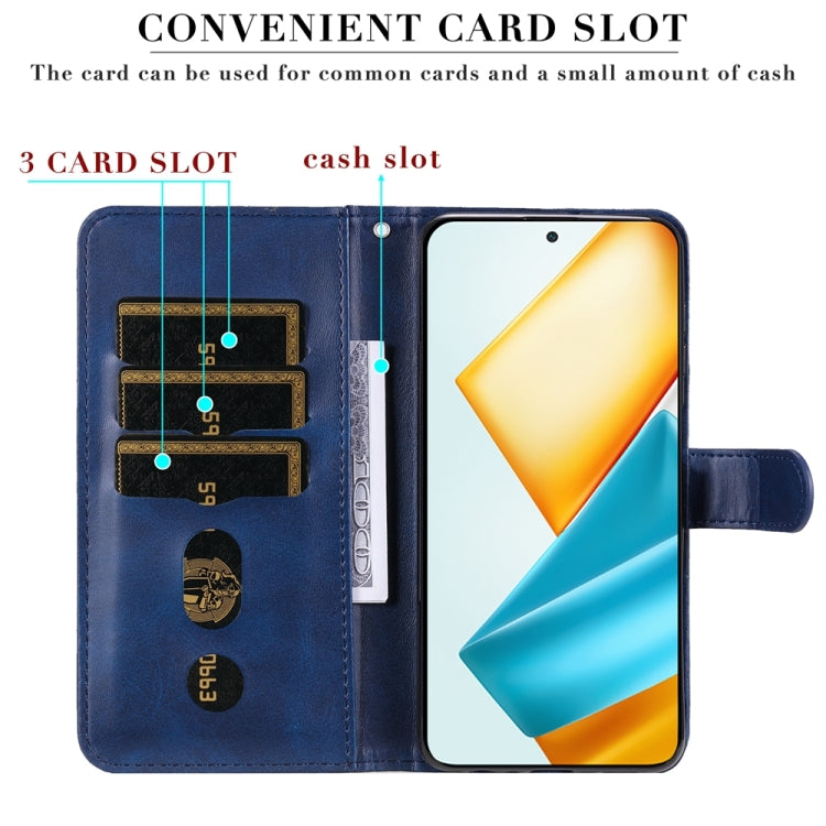 For Honor 90 GT Fashion Calf Texture Zipper Leather Phone Case(Blue)