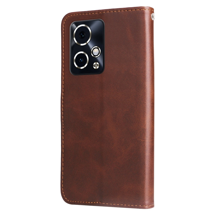 For Honor 90 GT Fashion Calf Texture Zipper Leather Phone Case(Brown)