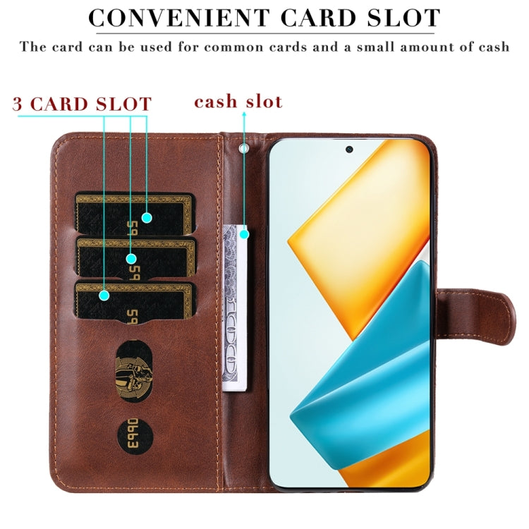 For Honor 90 GT Fashion Calf Texture Zipper Leather Phone Case(Brown)