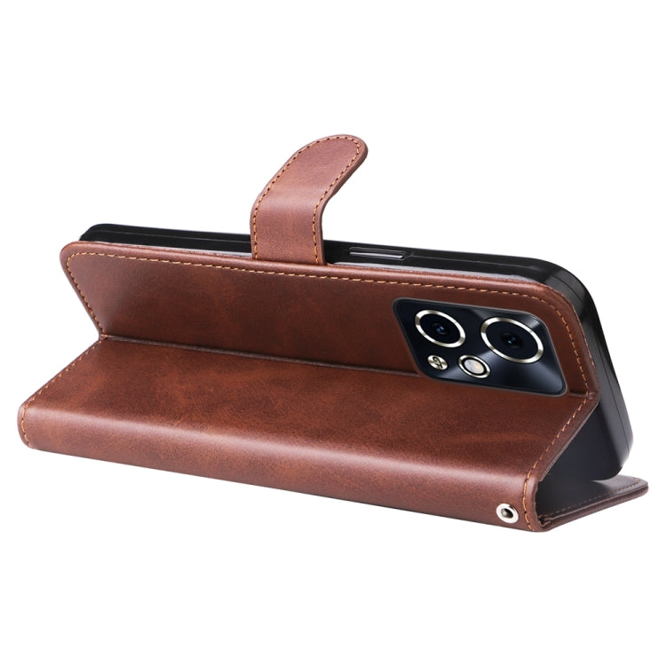 For Honor 90 GT Fashion Calf Texture Zipper Leather Phone Case(Brown)