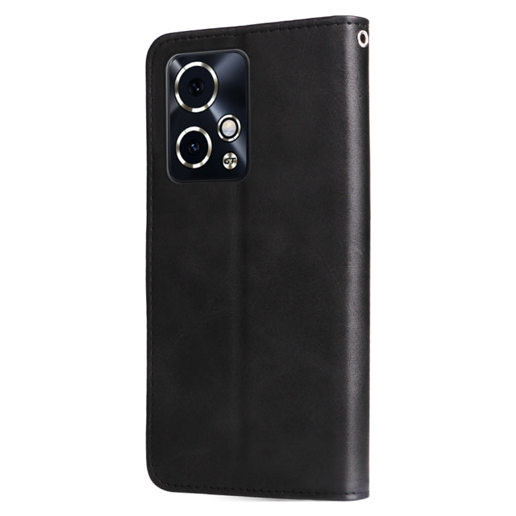 For Honor 90 GT Fashion Calf Texture Zipper Leather Phone Case(Black)