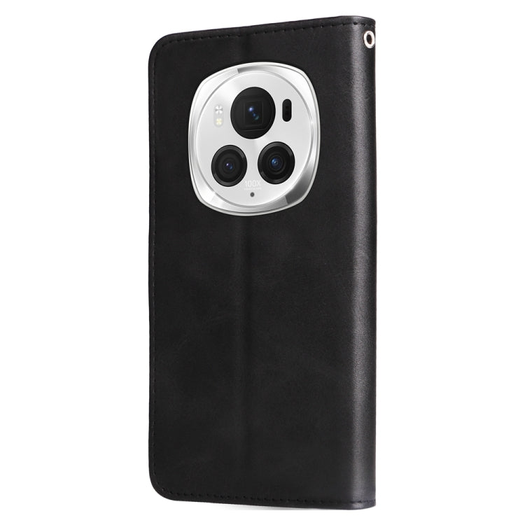 For Honor Magic6 Pro Fashion Calf Texture Zipper Leather Phone Case(Black)