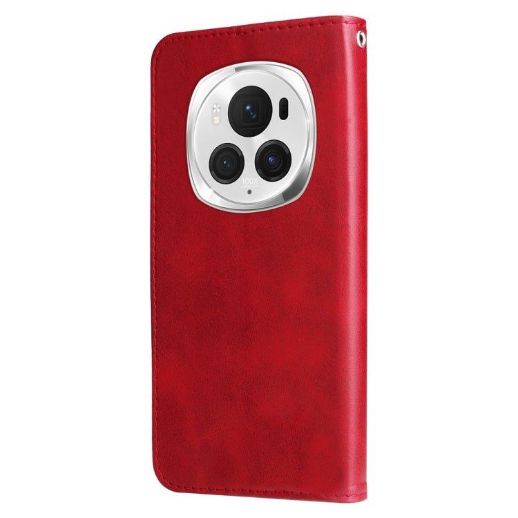 For Honor Magic6 Pro Fashion Calf Texture Zipper Leather Phone Case(Red)