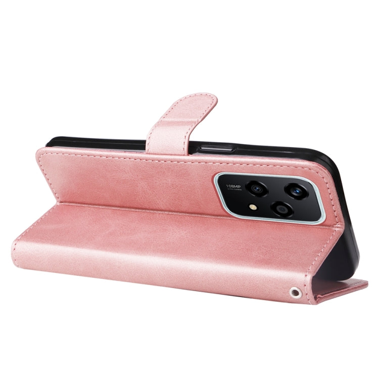 For Honor 200 Lite 5G Global Fashion Calf Texture Zipper Leather Phone Case(Rose Gold)