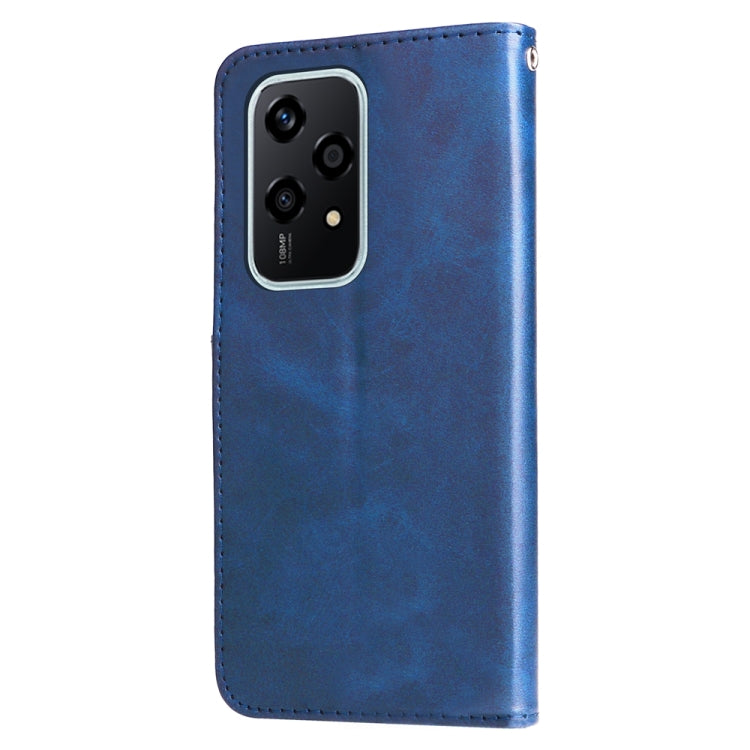 For Honor 200 Lite 5G Global Fashion Calf Texture Zipper Leather Phone Case(Blue)