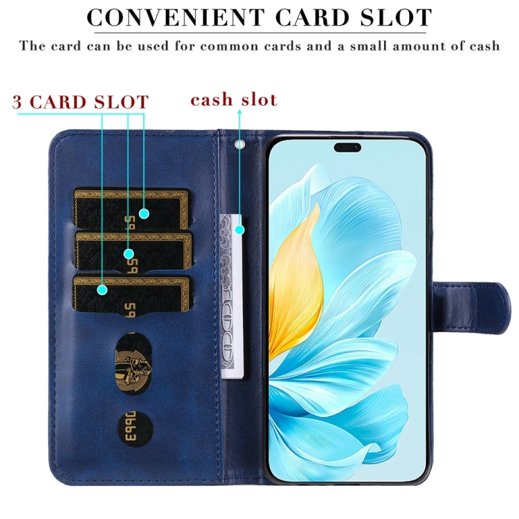 For Honor 200 Lite 5G Global Fashion Calf Texture Zipper Leather Phone Case(Blue)