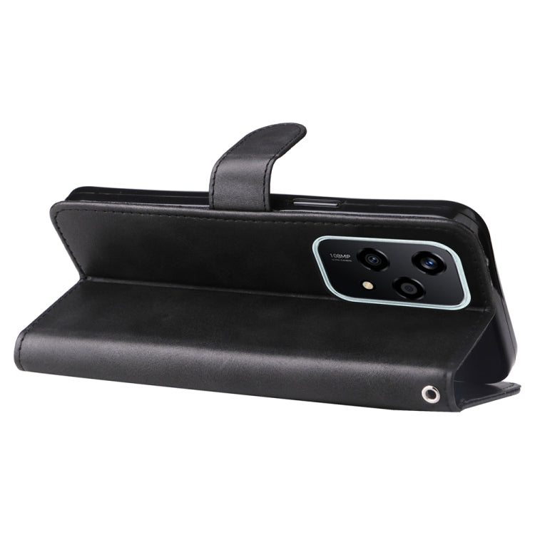 For Honor 200 Lite 5G Global Fashion Calf Texture Zipper Leather Phone Case(Black)