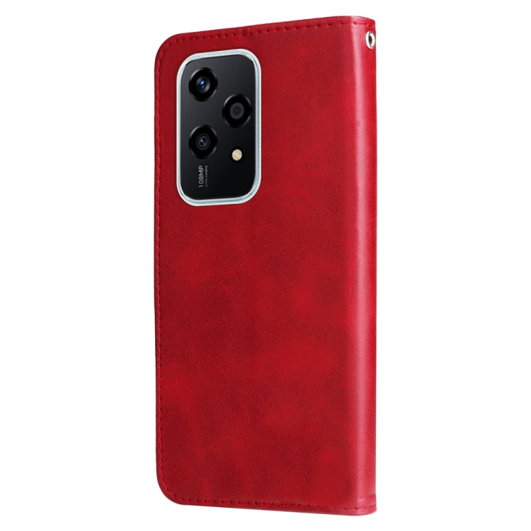 For Honor 200 Lite 5G Global Fashion Calf Texture Zipper Leather Phone Case(Red)