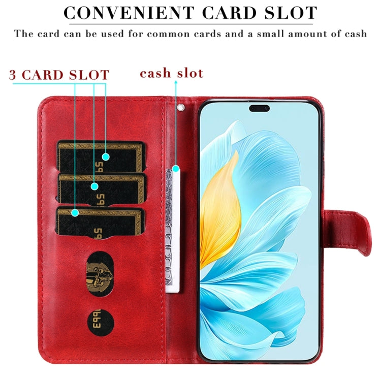 For Honor 200 Lite 5G Global Fashion Calf Texture Zipper Leather Phone Case(Red)