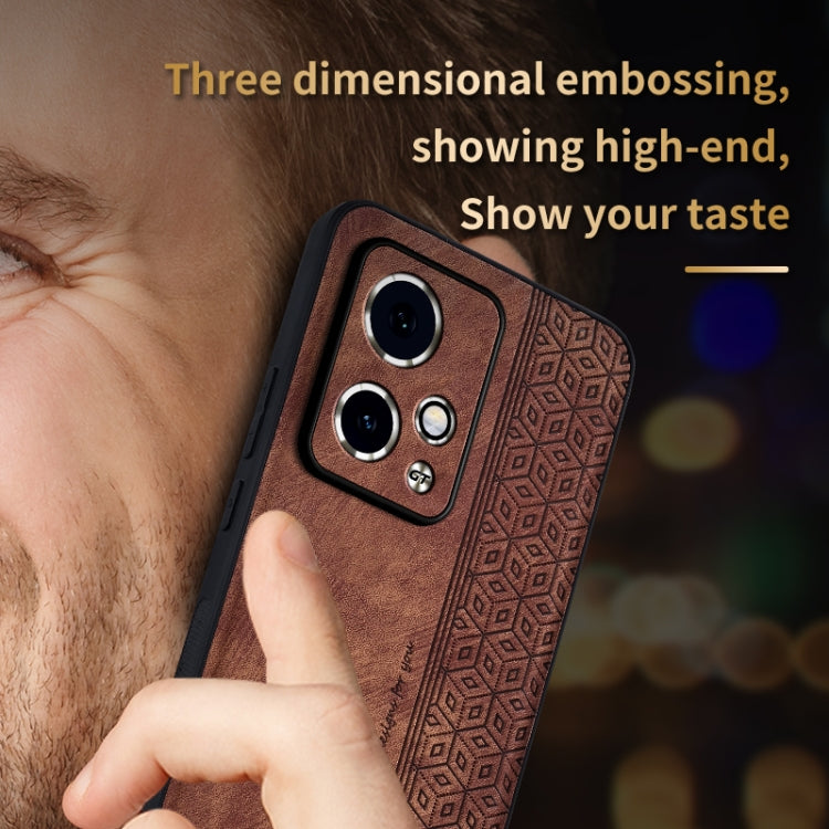 For Honor 90 GT AZNS 3D Embossed Skin Feel Phone Case(Brown)