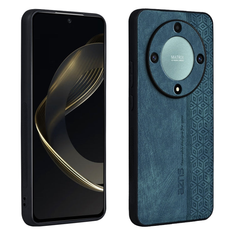 For Honor X9a AZNS 3D Embossed Skin Feel Phone Case(Dark Green)