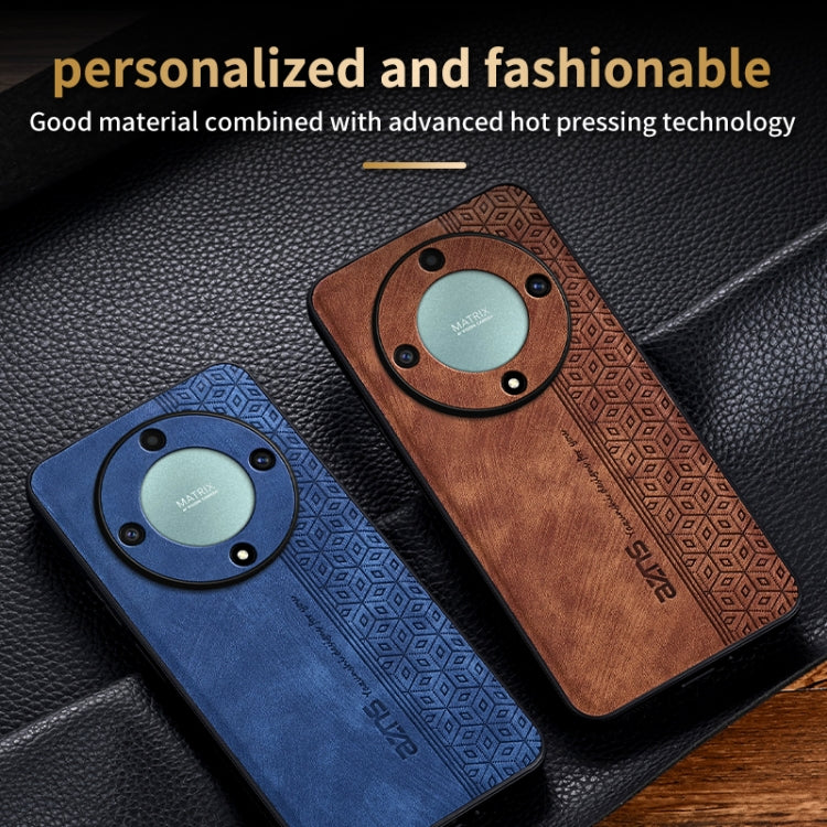 For Honor X9a AZNS 3D Embossed Skin Feel Phone Case(Purple)