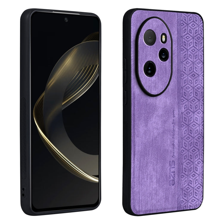 For Honor 100 Pro AZNS 3D Embossed Skin Feel Phone Case(Purple)