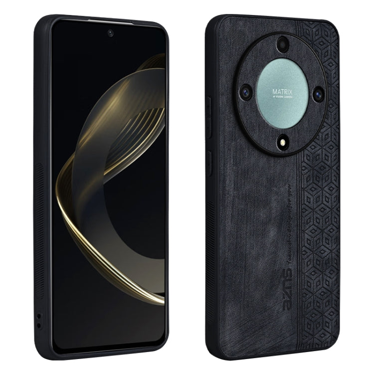 For Honor X9b AZNS 3D Embossed Skin Feel Phone Case(Black)